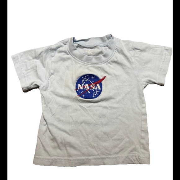 Creative Knitwear Toddler T-Shirt with NASA Embroidery Space Light Blue 12 Month - Picture 1 of 3